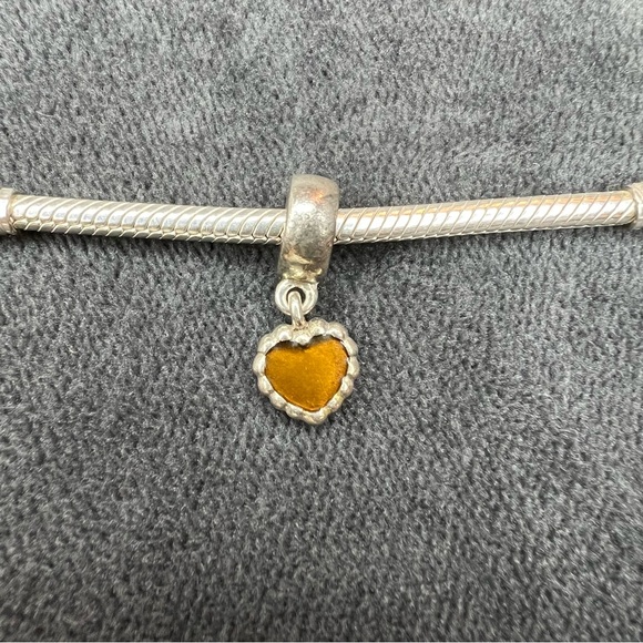 RETIRED Pandora Cognac Enamel Forever Dangle Charm - Picture 2 of 3